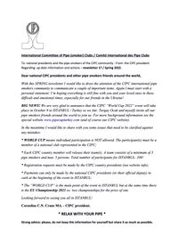 CIPC - NEWSLETTER (17) to N.P &amp; P.S. from the president May2022